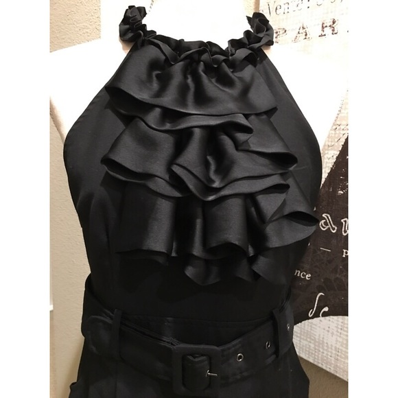 ❤️👗Cute, unique, front-ruffle black dress - Picture 2 of 12