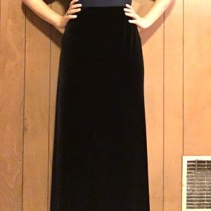 Black Velvet Maxi Skirt