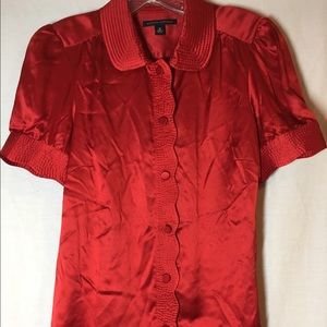 Banana Republic Red Silk Blouse