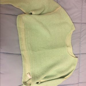 Mint long sleeve crop top