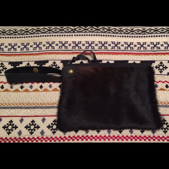 Cowhide wristlet