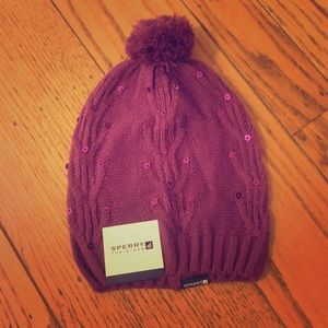 Purple sperry beanie