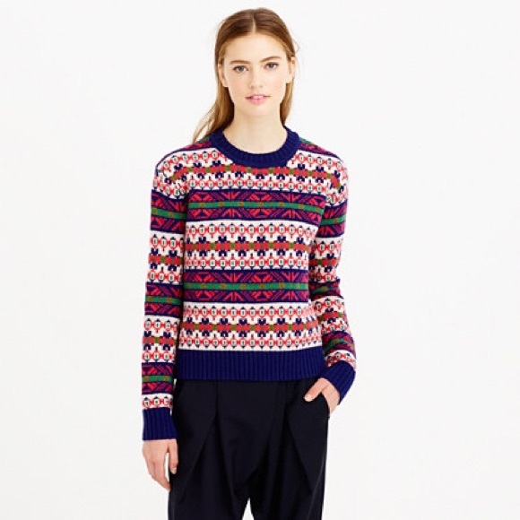J. Crew Lambswool Classic Fair Isle Sweater