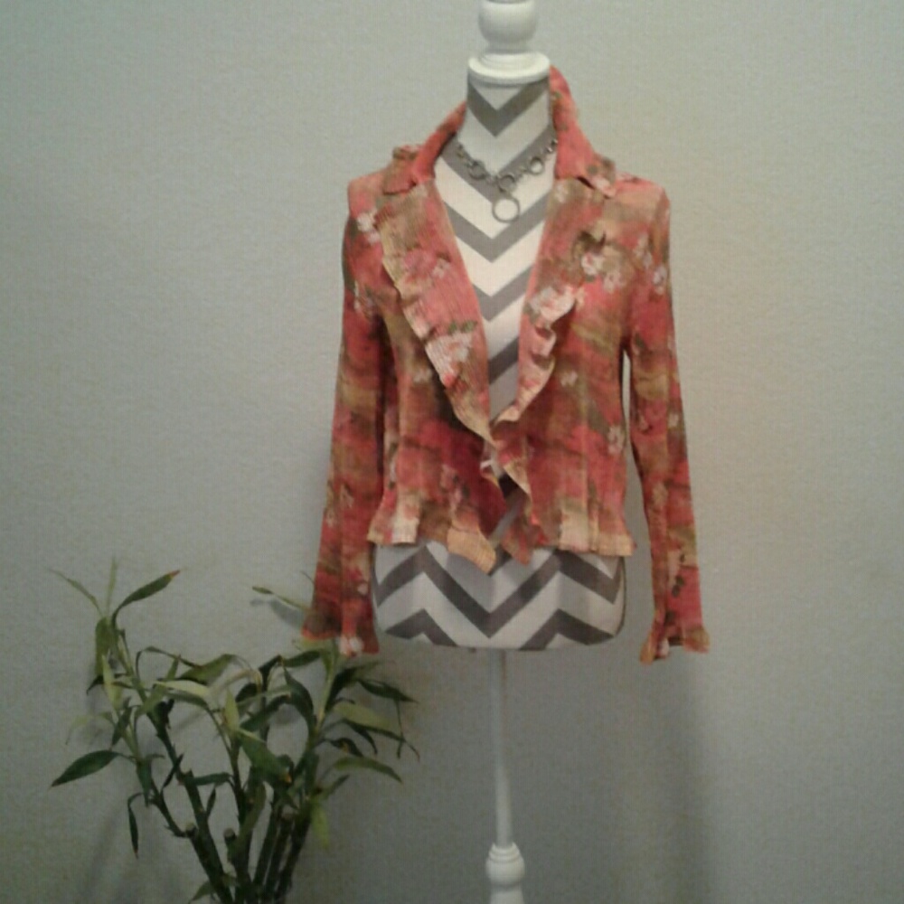 [NWOT] Caeliann Ruffled Monet Print Top/Blouse