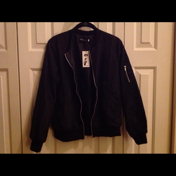 BLACK BOMBER JACKET - Picture 2 of 5