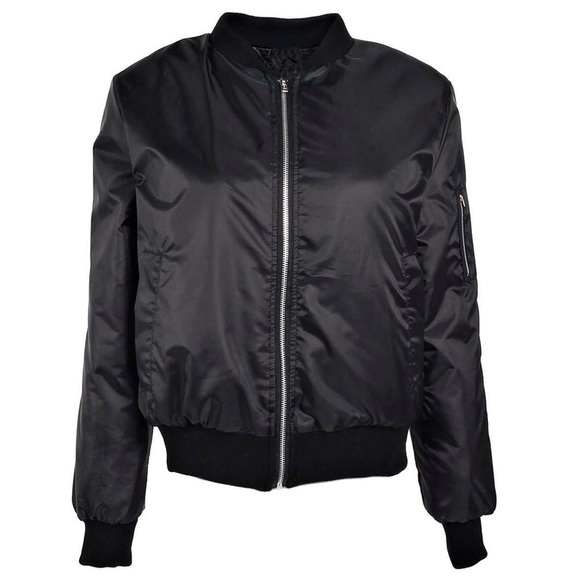 BLACK BOMBER JACKET - Picture 3 of 5