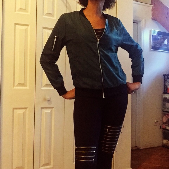 BLACK BOMBER JACKET - Picture 4 of 5