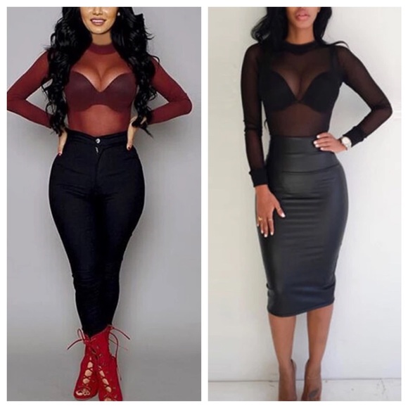 Sheer Mesh Long Sleeve Top - Picture 3 of 3