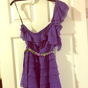 Bebe, one shoulder dress