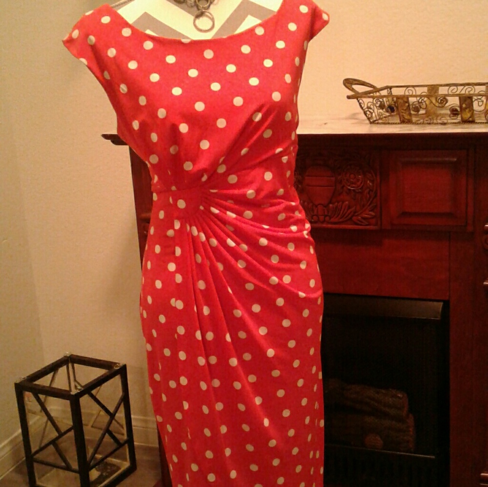 [VEUC] Buy 2 Faux wrap polka dot dresses
