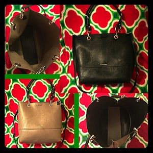 Large Reversible Leather Tote