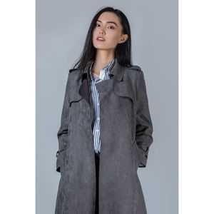 Brand new! Faux suede long windbreaker