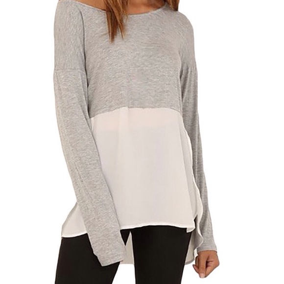 ⬇️ $26 GRAY & WHITE COLOR BLOCK HI LOW TOP SIZE M - Picture 2 of 7