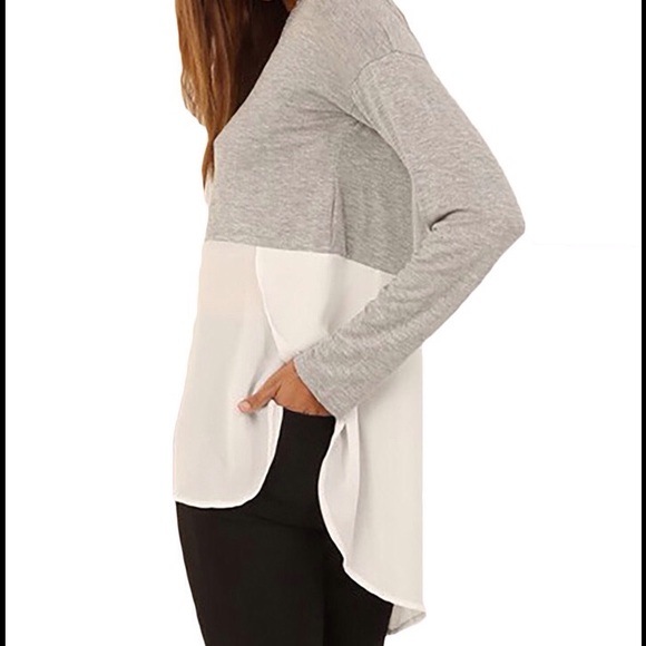 ⬇️ $26 GRAY & WHITE COLOR BLOCK HI LOW TOP SIZE M - Picture 3 of 7