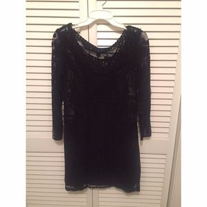 Express Black Lace Sheath Dress sz M