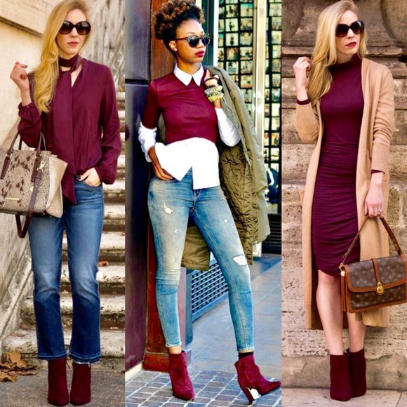 🚨1 HR SALE🚨TANYA chic suede booties - WINE - Picture 4 of 4