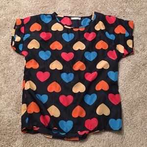 Heart print blouse