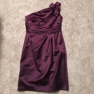 David's bridal deep purple one shoulder dress