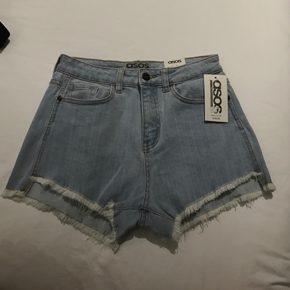 Asos high waist shorts light denim 6