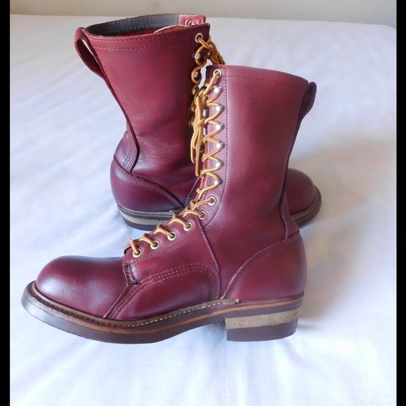 Leather! Chic Red Patch Boots W/Adjustable Tongue - image 3