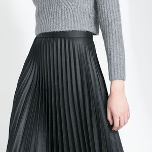 ZARA Pleated Midi Skirt