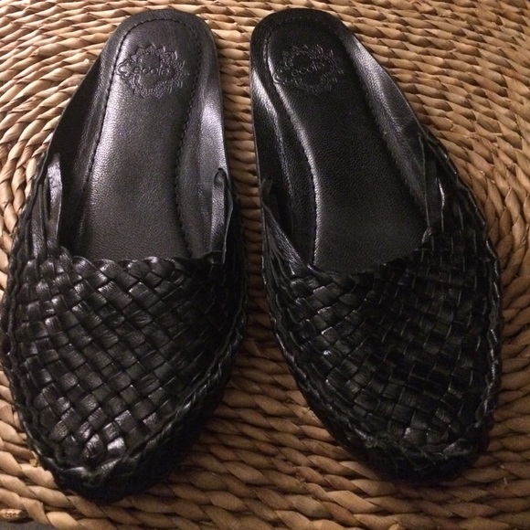 Ecote leather braided slip ons