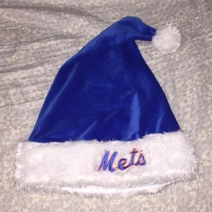 Blue and White NY Mets Santa Hat