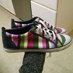 Authentic Coach striped shoes