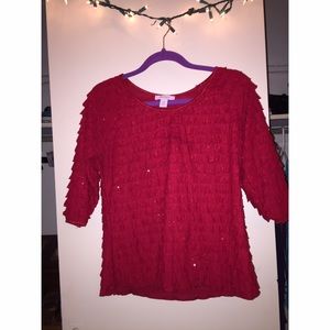 Dressbarn sequin red top