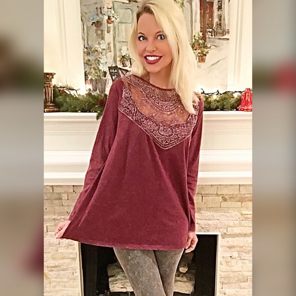 Beautiful mineral wash wine tunic- LAST CHANCE - Picture 2 of 4