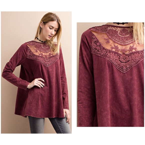 Beautiful mineral wash wine tunic- LAST CHANCE - Picture 4 of 4