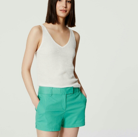 Ann Taylor LOFT  green Riviera Shorts 6" inseam