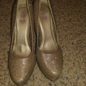 Gold Glitter Heels
