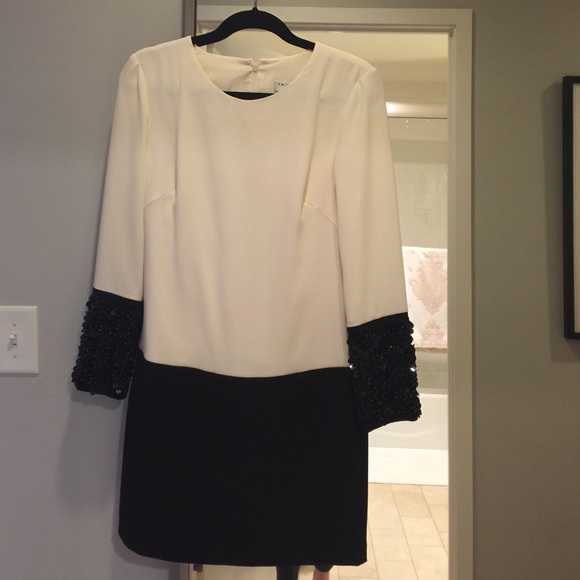 Trina Turk black & white colorblock dress