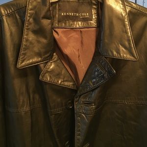 Leather over coat