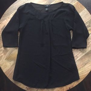 H&M sheer neckline blouse