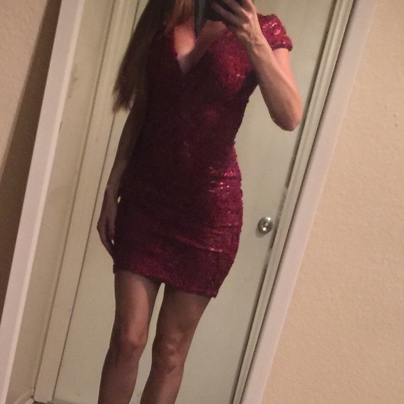 Beautiful burgundy mini dress