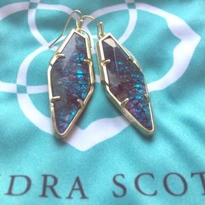 Kendra Scott Bexley Earrings in Gold/Navy Crackle