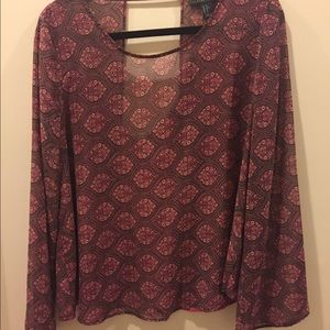 Forever 21 Plus Size XL Pink Boho open back Top