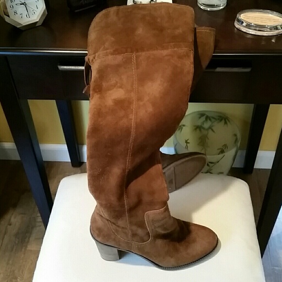 Franco Sarto Cognac Suede Over-the-knee Boots