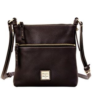 Cross-body pebbled leather