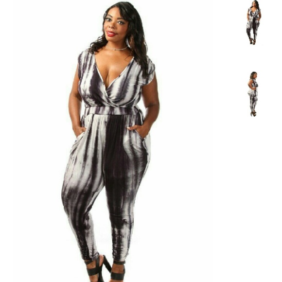 Plus Size Tye-Die Romper