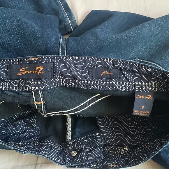Women's Seven7 Pants Blue Jeans Flare 8x31 Denim - Picture 3 of 4