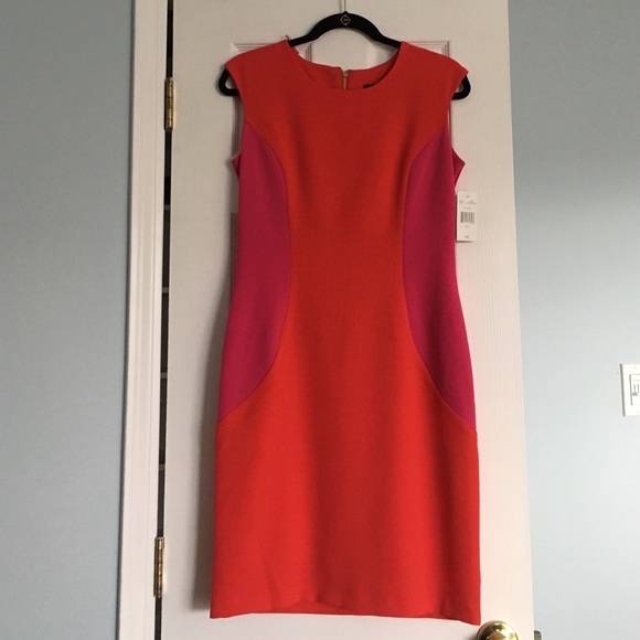 Orange & Pink Ronni Nicole Sheath Dress