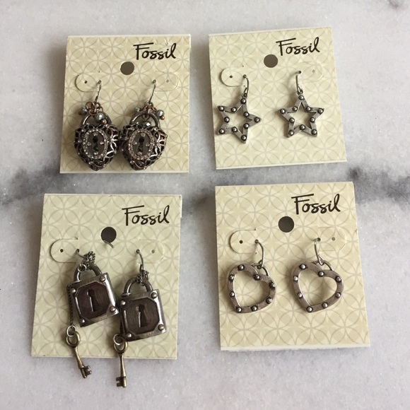 Lockets and Western Metal Earrings, Fossil Brand.