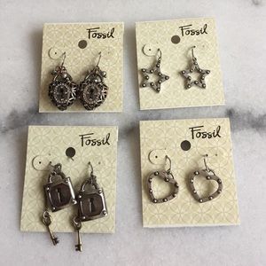 Lockets and Western Metal Earrings, Fossil Brand.