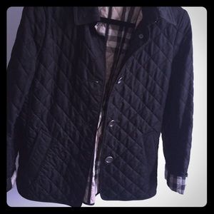 Black Burberry Quilted Pirmont Jacket