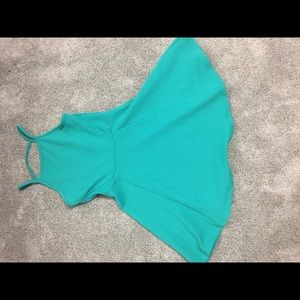 Green circle skirt dress