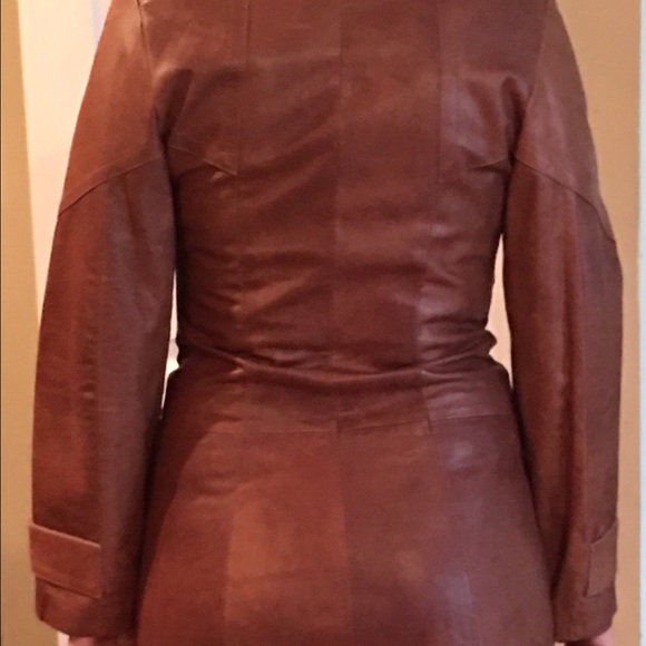 Women's Versace leather long coat - Picture 2 of 4