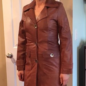 Women's Versace leather long coat